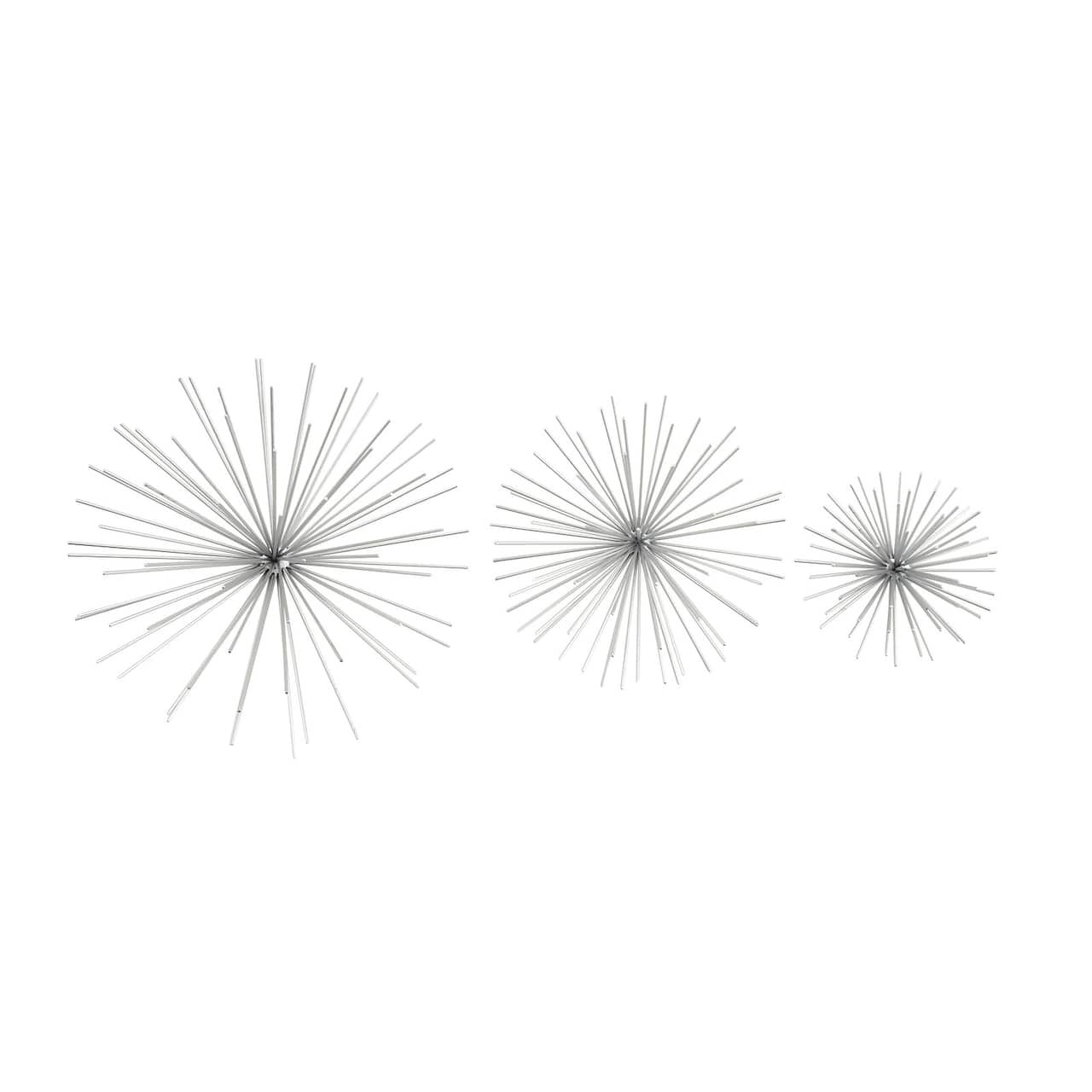 CosmoLiving by Cosmopolitan Silver Tin Contemporary Abstract Wall Decor Set